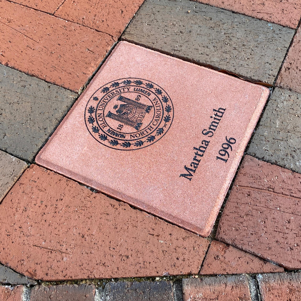 Engraved brick